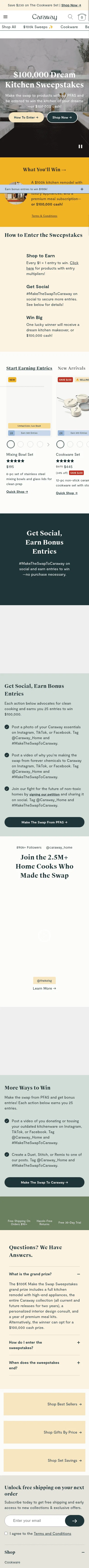 carawayhome.com/make-the-swap-win-100k on mobile