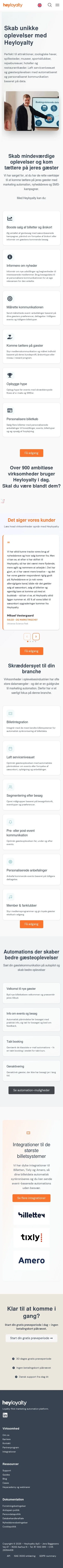 heyloyalty.com/heyloyalty-til-oplevelsesindustrien on mobile