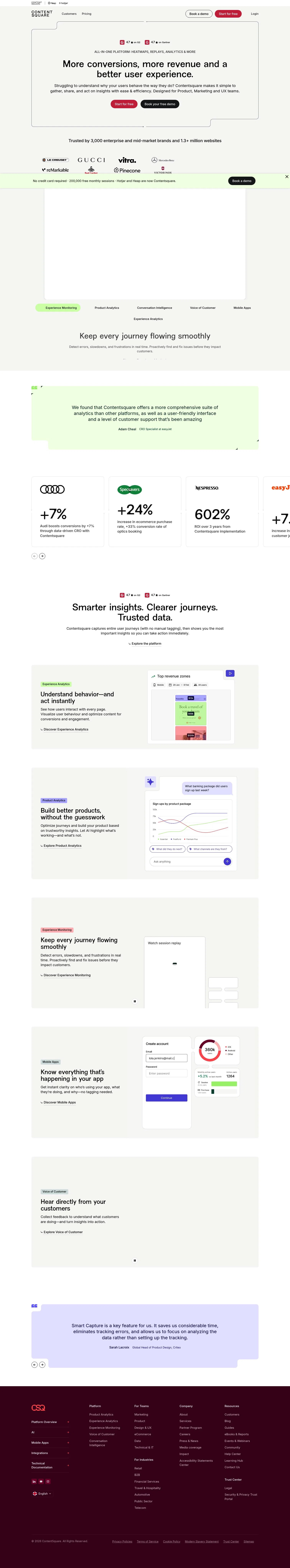 contentsquare.com/try-contentsquare-today on desktop, full screenshot