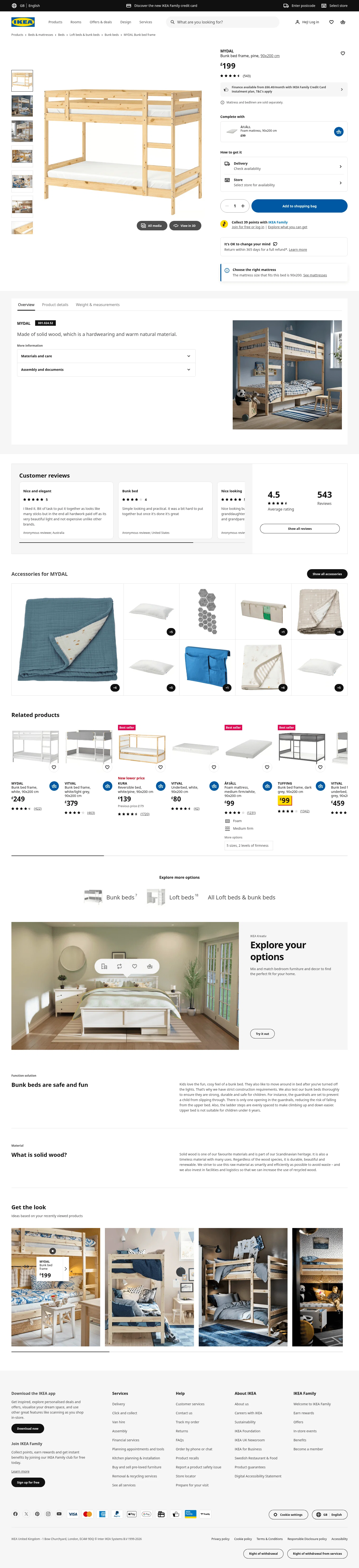 ikea.com/gb/en/p/mydal-bunk-bed-frame-pine-00102452 on desktop