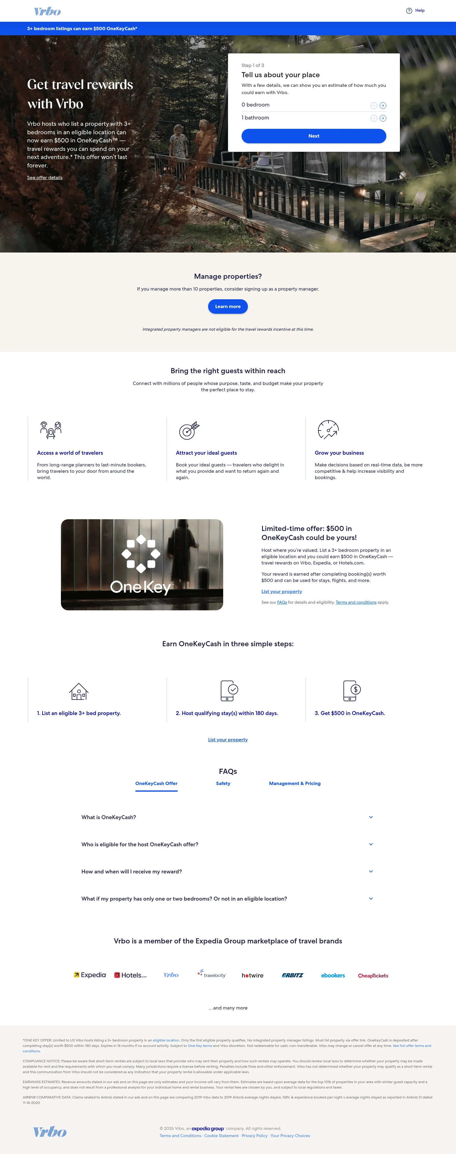 vrbo.com/en-us/list-one-key on desktop