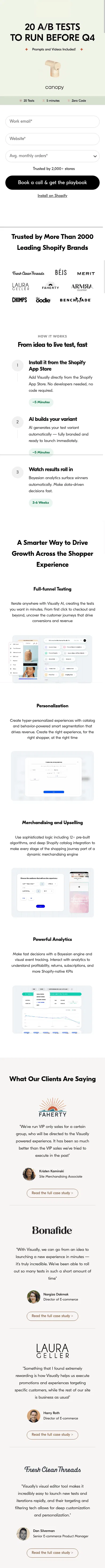 lp.visually.io/bfcm2026-playbook on mobile, full screenshot