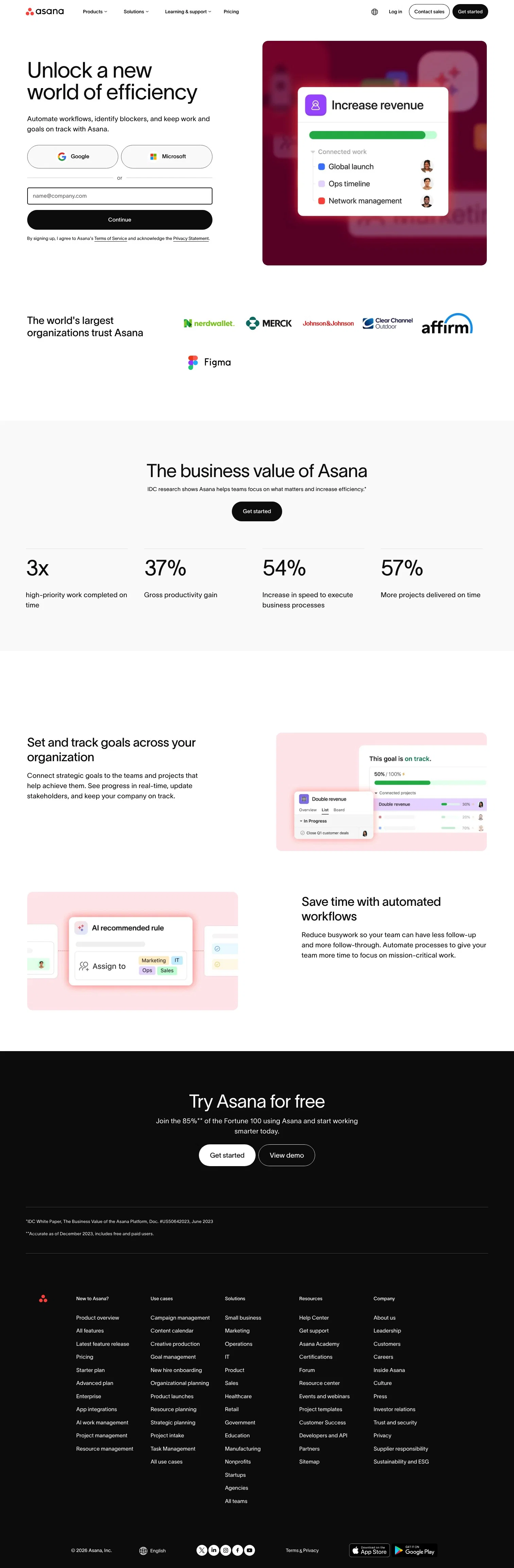 asana.com/campaign/efficiency on desktop