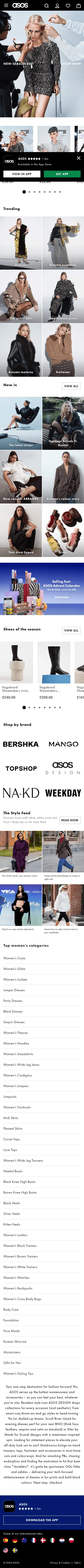 asos.com/women on mobile, full screenshot