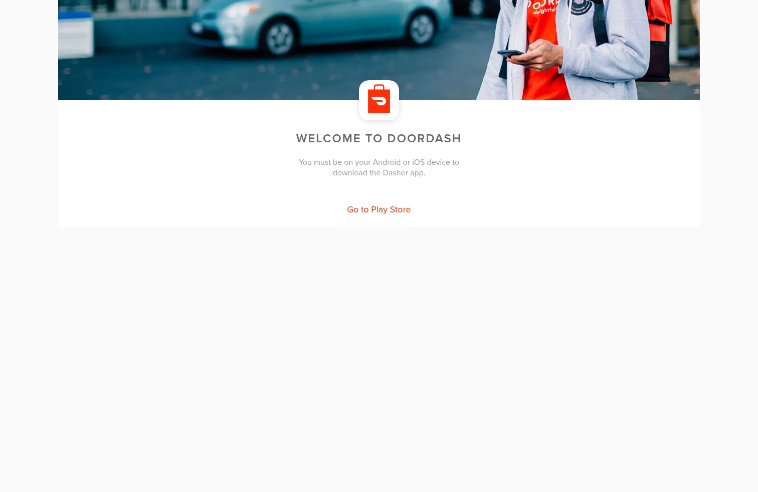 doordash.com/dasher/open_app on desktop