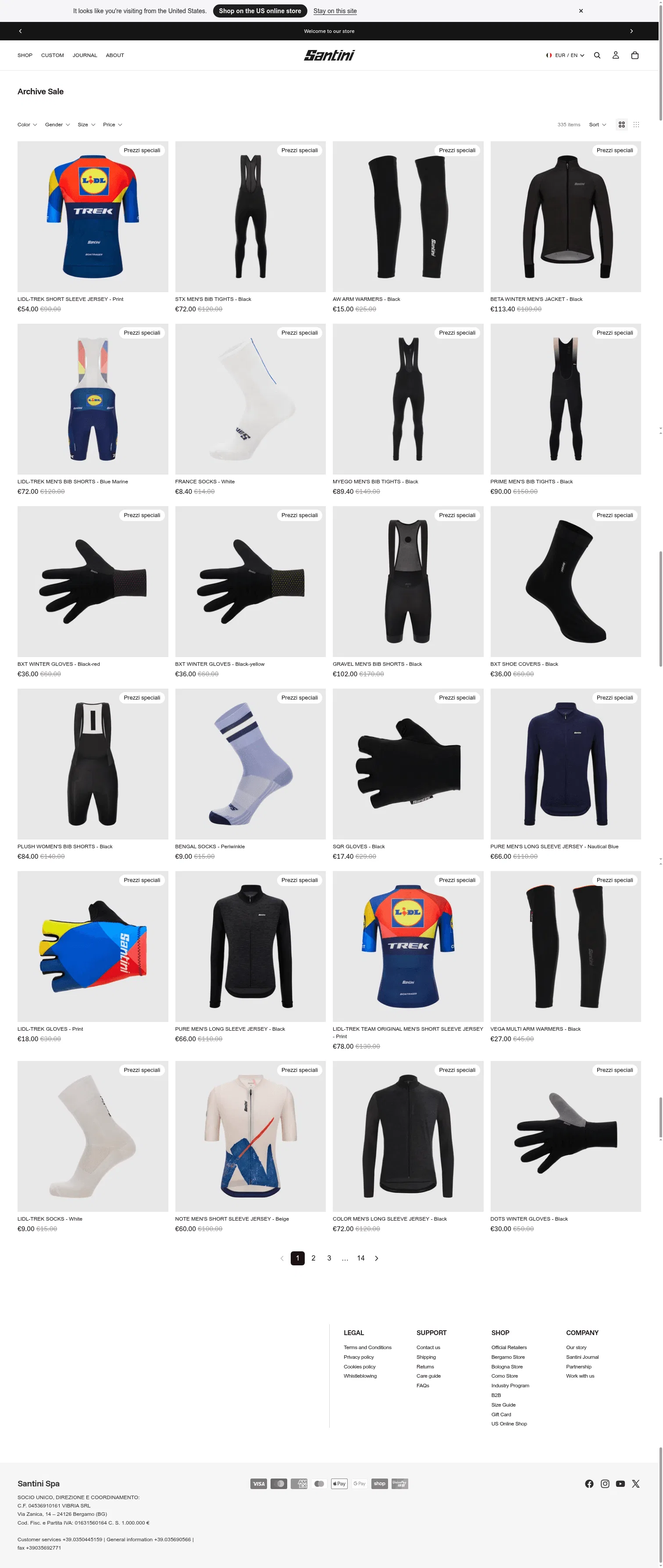 santinicycling.com/en/2026-summer-sale-941 on desktop, full screenshot