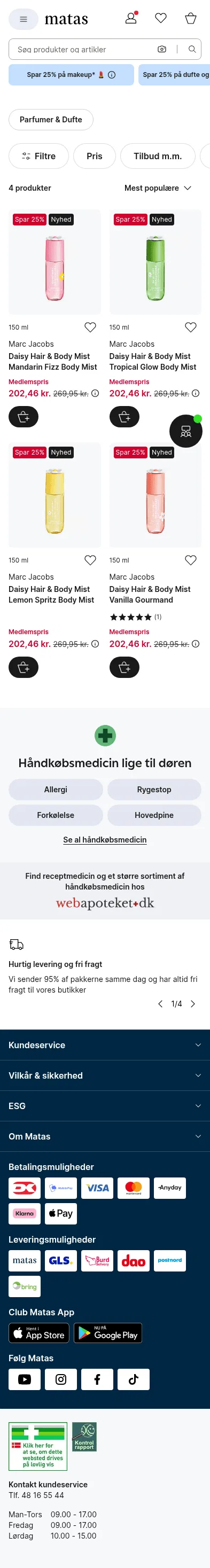 matas.dk/produkter/10358870-10358871-10358872-10358873 on mobile, full screenshot