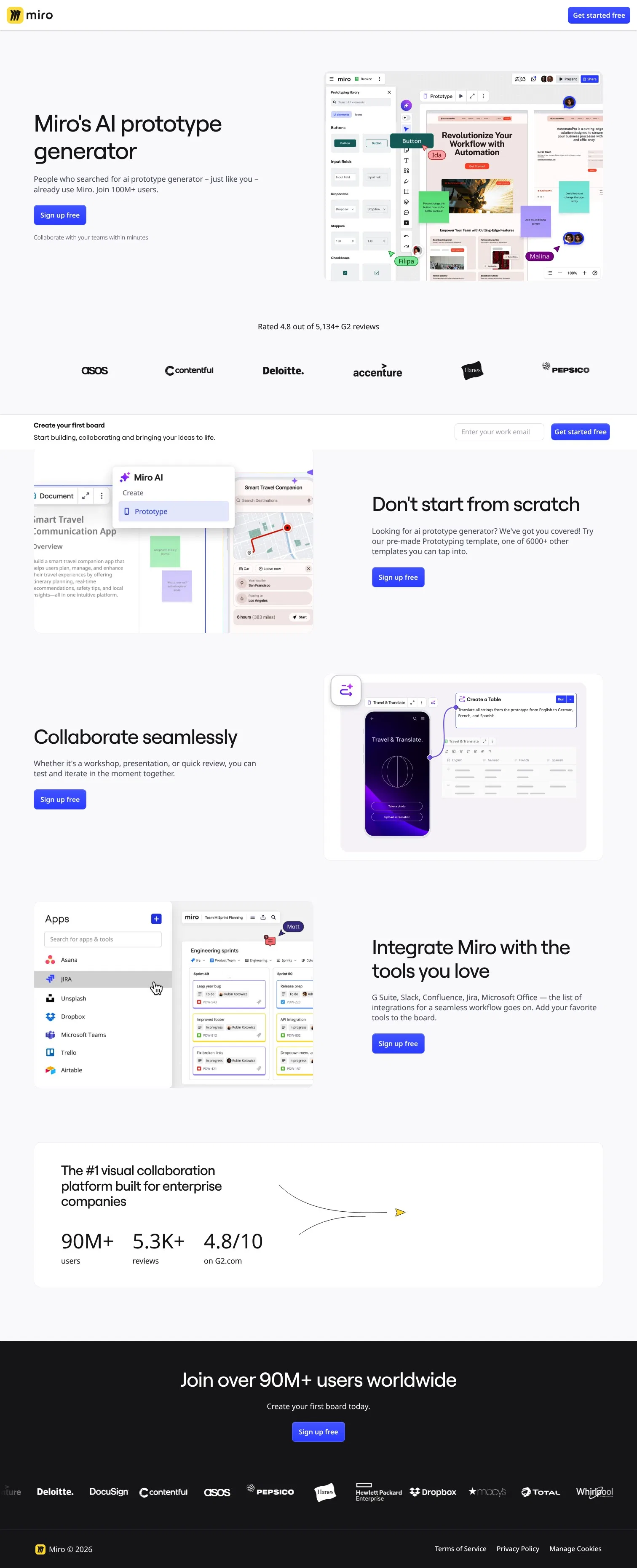 miro.com/aq/paid-search/ai-prototype-generator on desktop, full screenshot