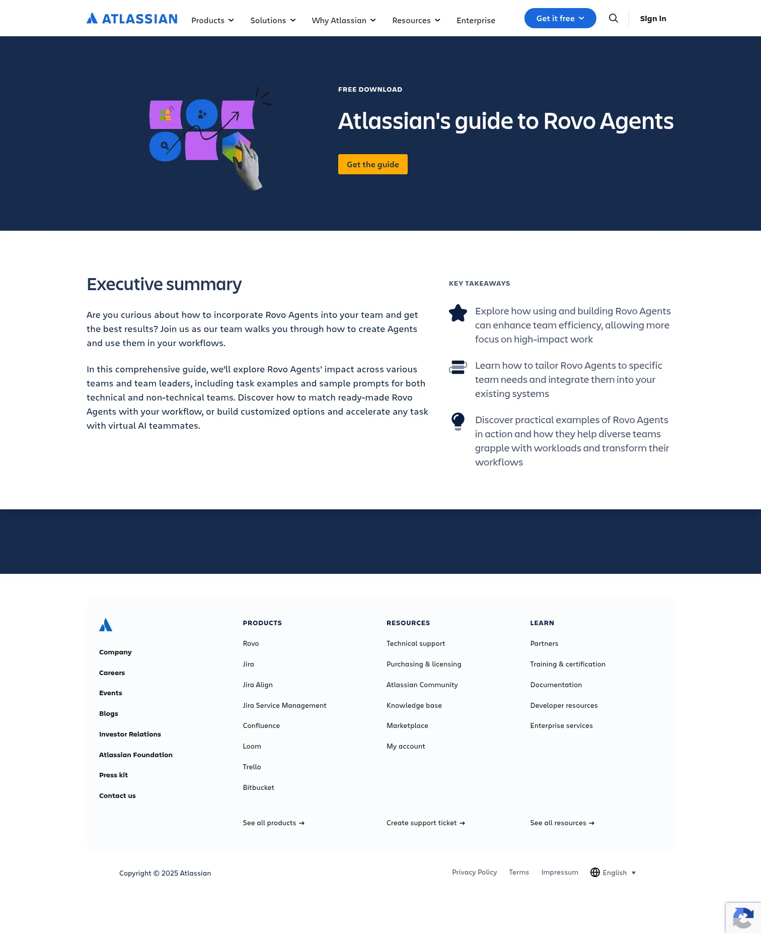 atlassian.com/whitepapers/rovo-agents-guide on desktop, full screenshot