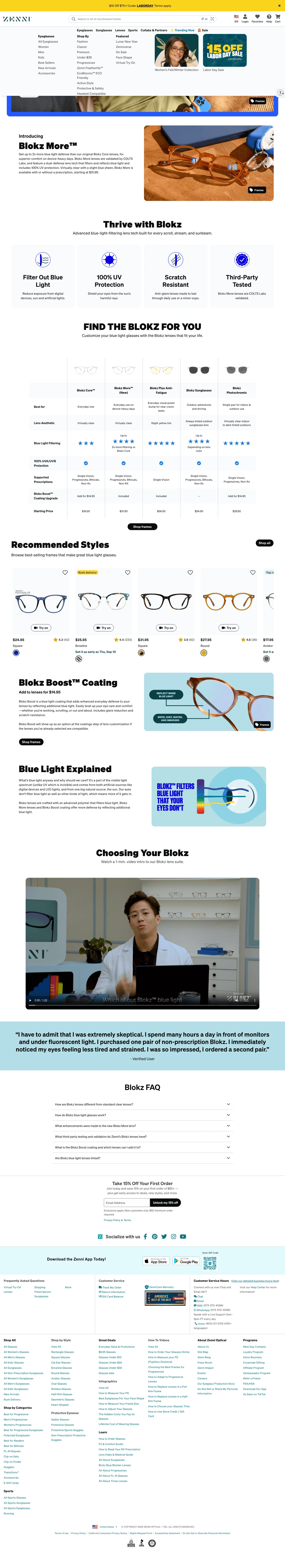 zennioptical.com/blokz-blue-light-glasses on desktop