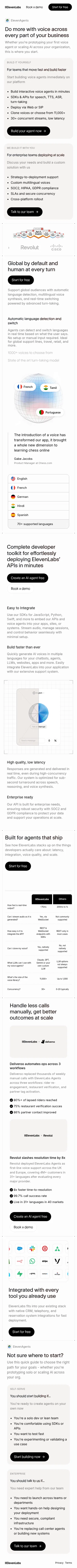 join.elevenlabs.io/agents/v1 on mobile, full screenshot