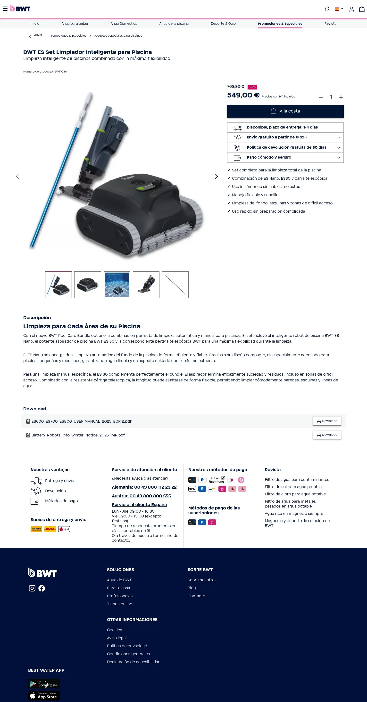 bwt.com/es-es/shop/BWT-ES-Smart-Pool-Cleaner-Set/SW11034 on desktop