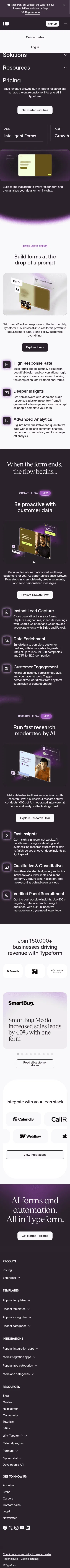 typeform.com on mobile, full screenshot
