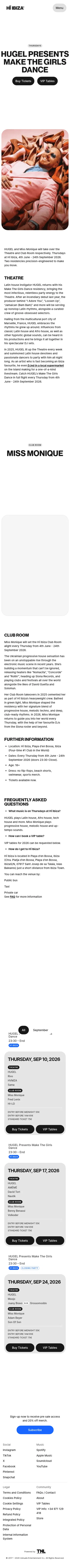 hiibiza.com/events/2026/hugel on mobile, full screenshot